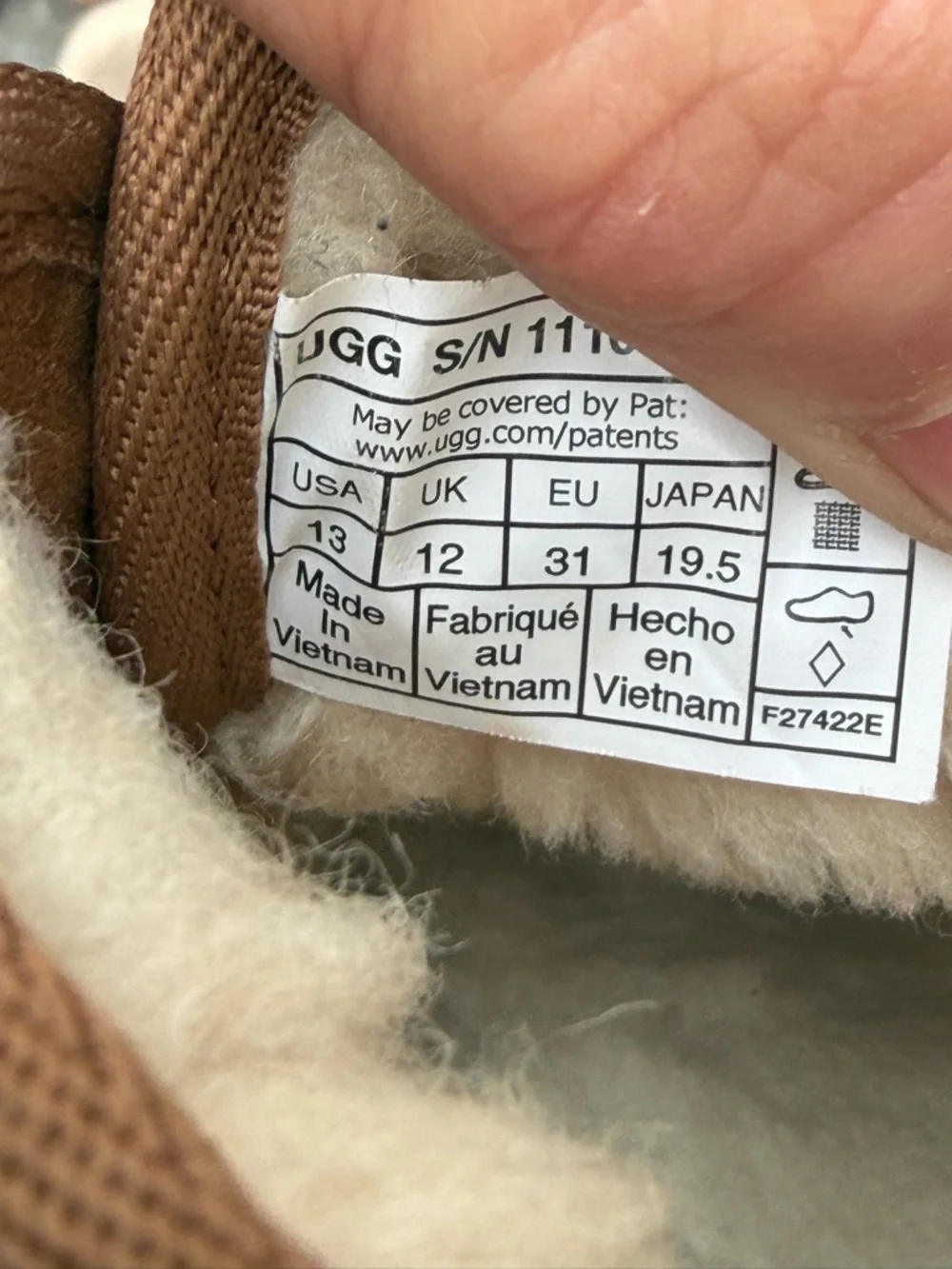 UGG Neumel Strap Boots Kids Size 13 Chestnut Shearling Lined